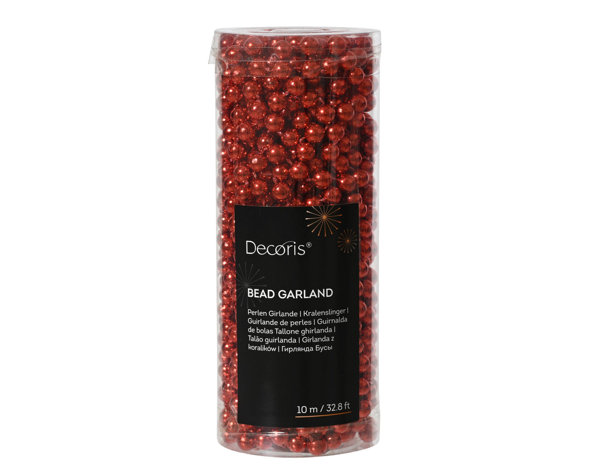 Beaded Garland, Christmas Red