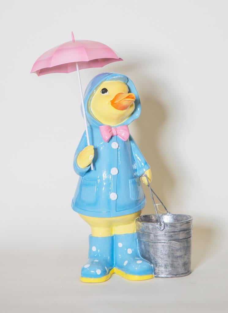 Duck with Umbrella and Bucket