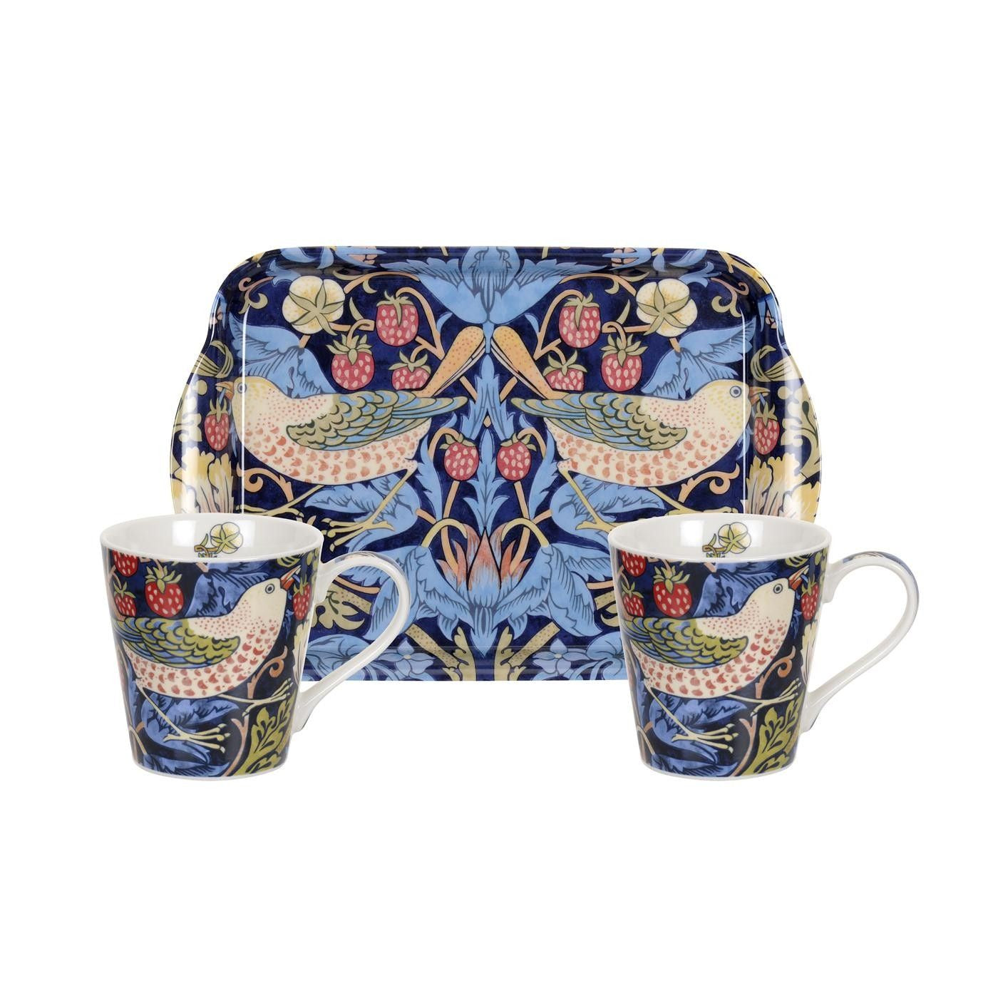 Strawberry Thief Blue, Mug & Tray Set