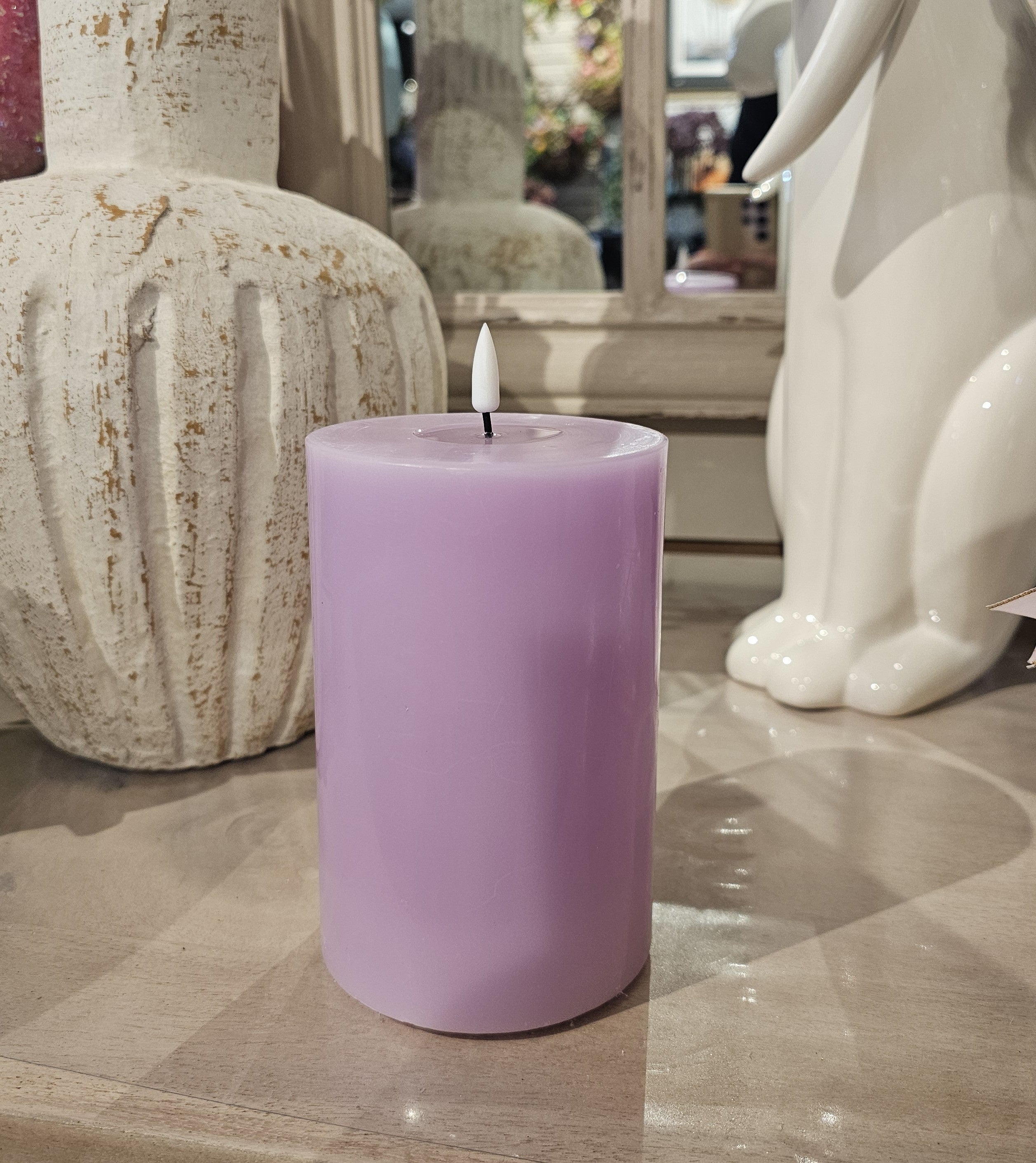 15cm LED Battery Operated Candle, Lavander