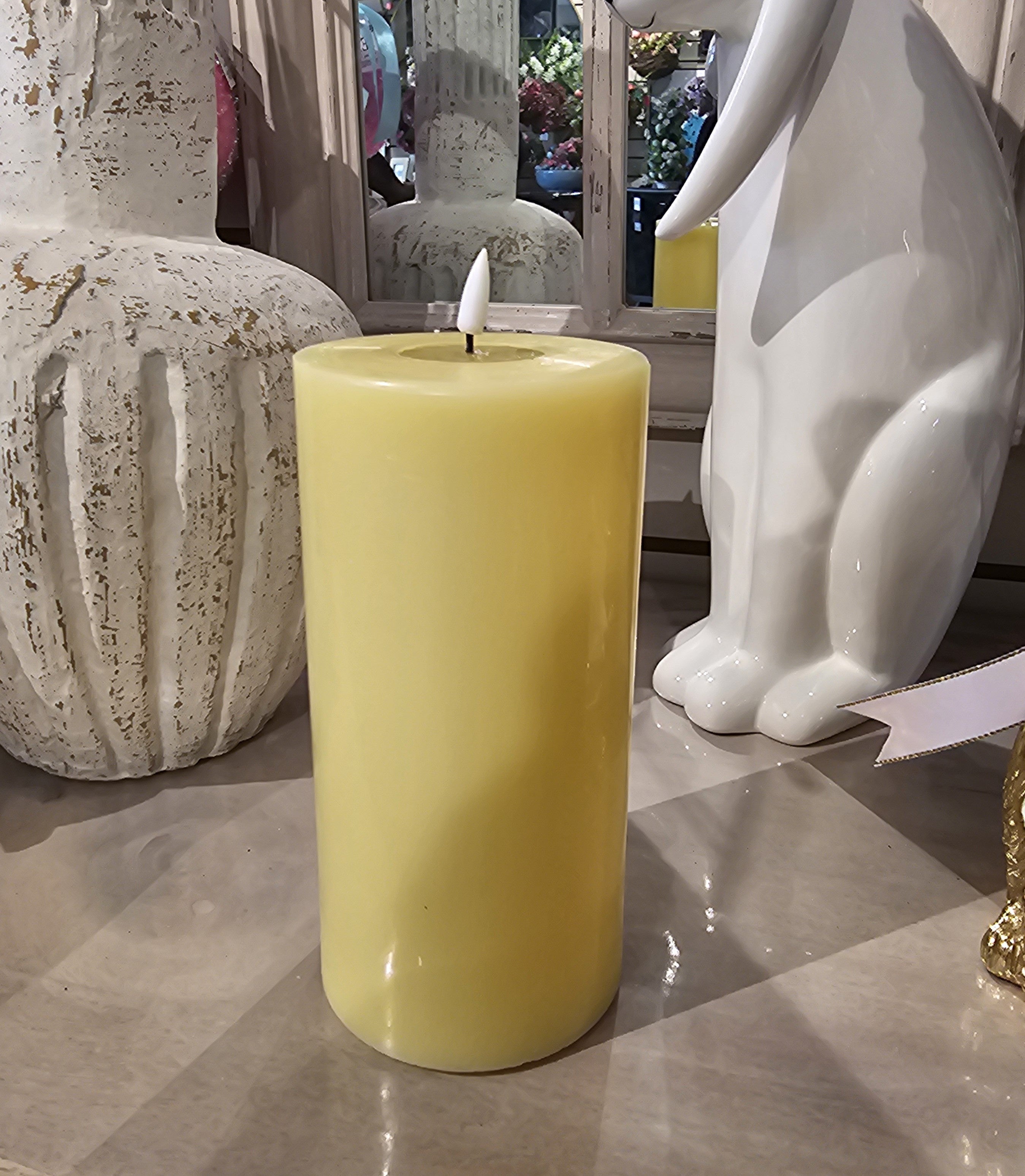 20cm LED Battery Operated Candle, Yellow