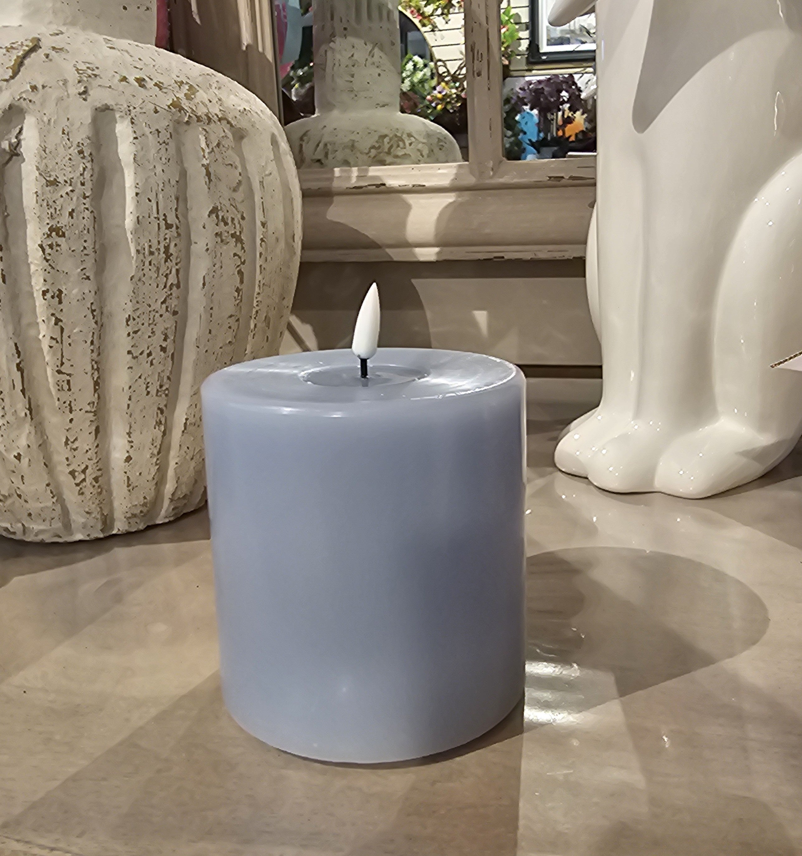 10cm LED Battery Operated Candle, Sky
