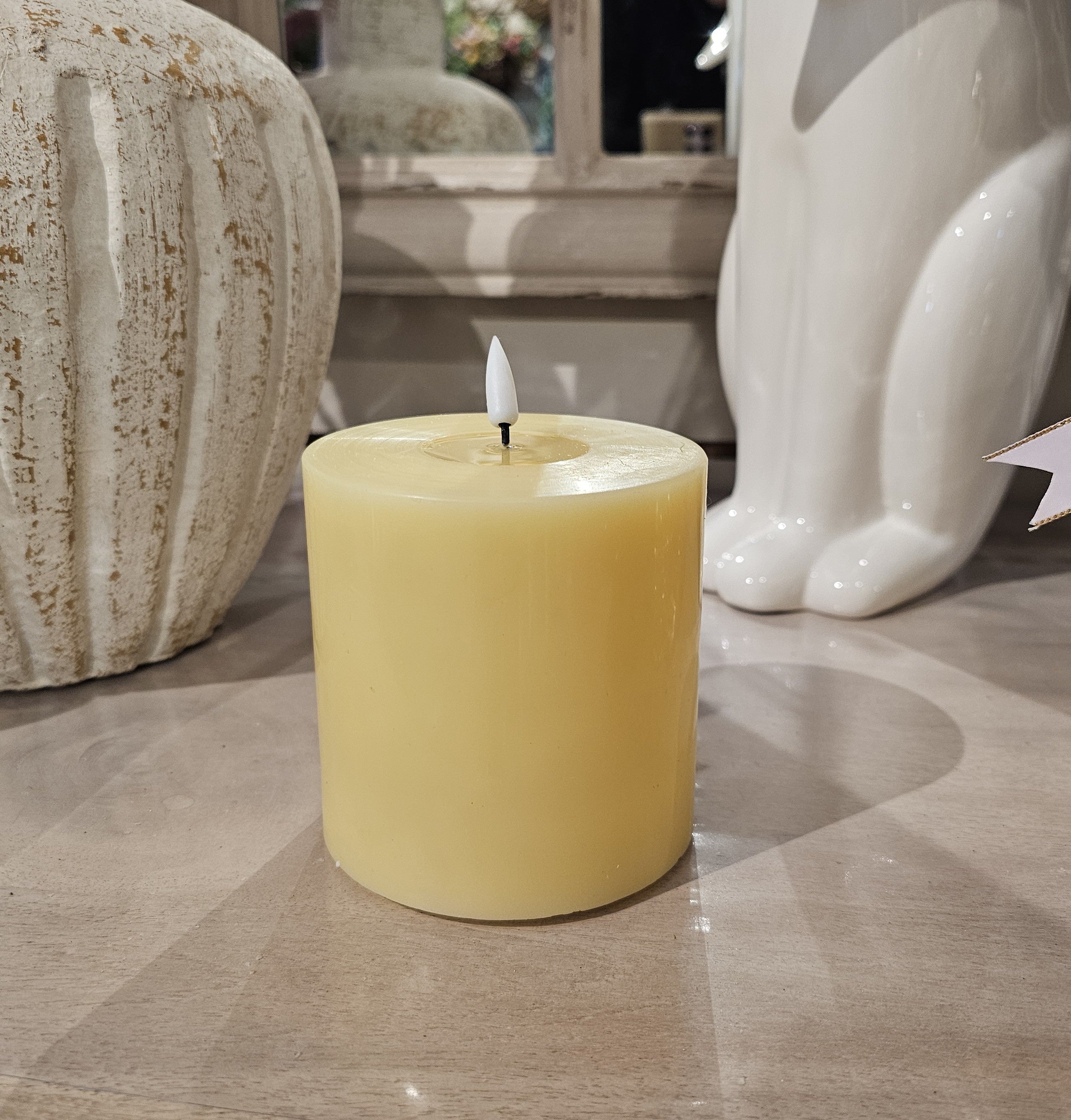10cm LED Battery Operated Candle, Yellow