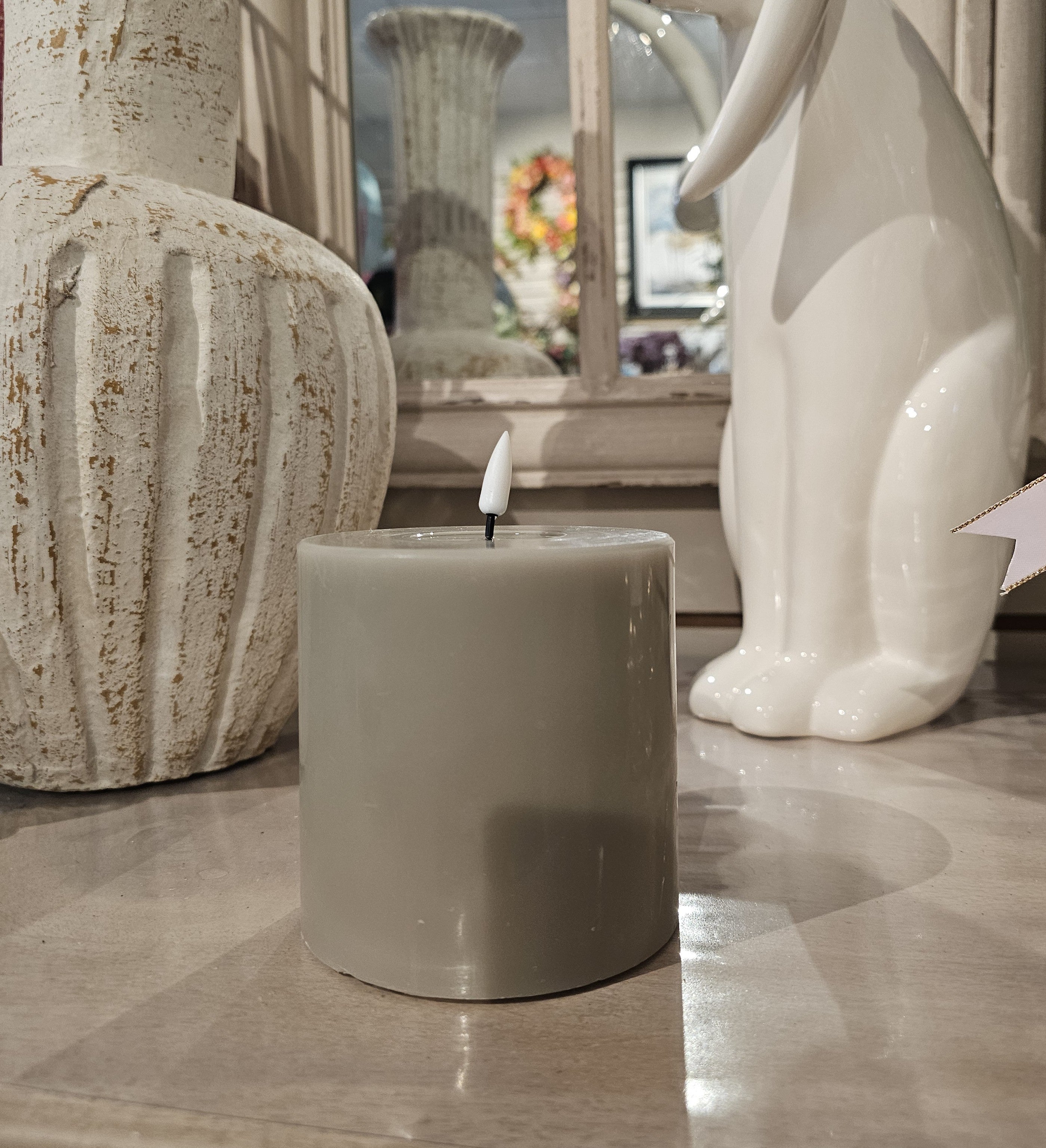 10cm LED Battery Operated Candle, Sand