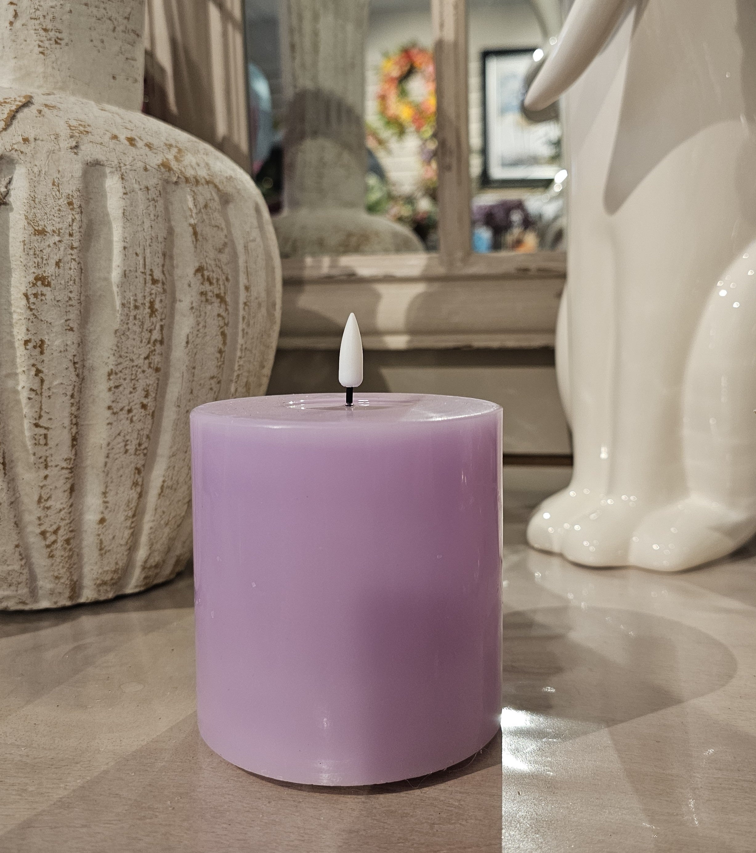 10cm LED Battery Operated Candle, Lavander