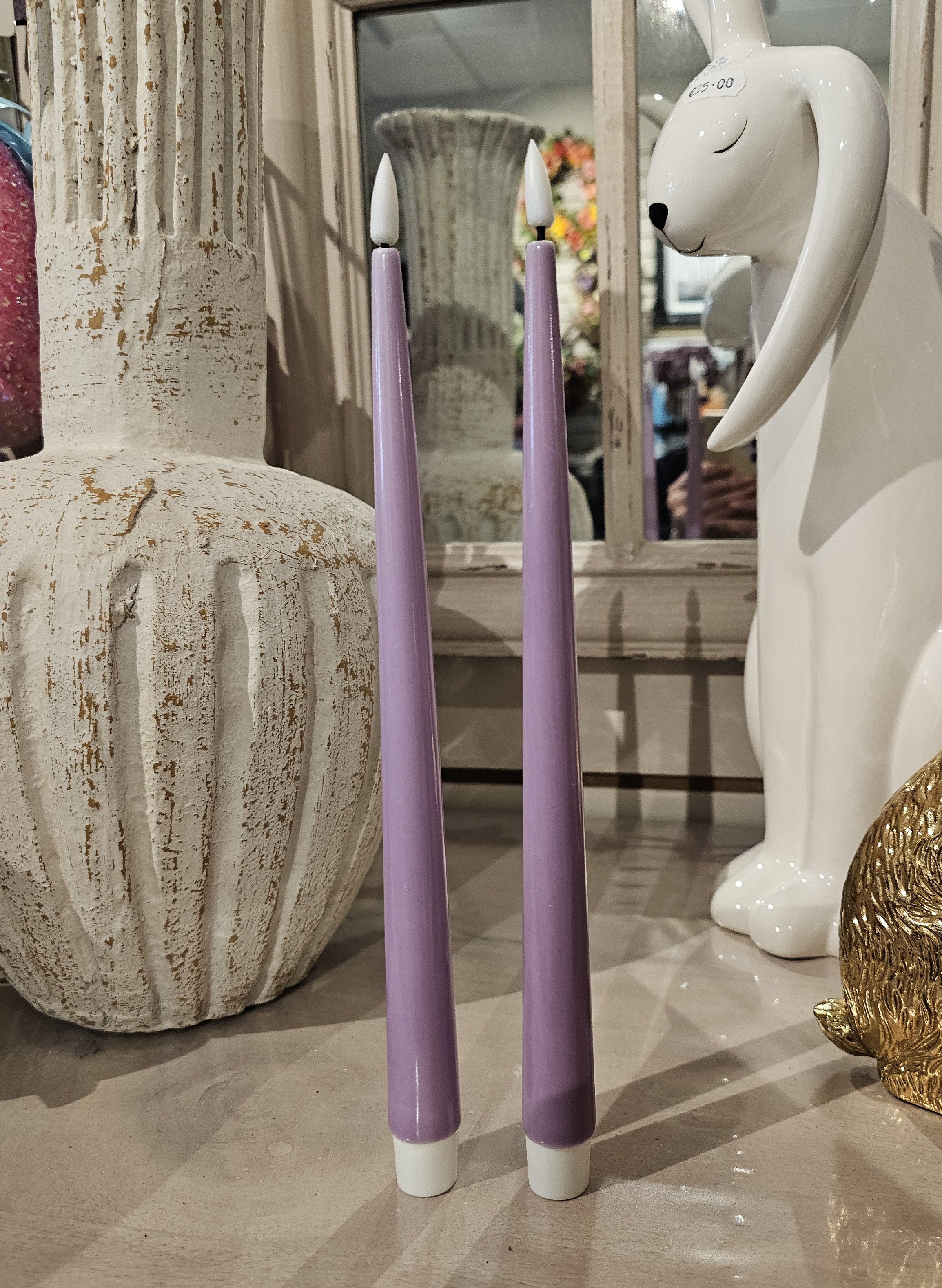 LED Dinner Candles 28cm, Lavander