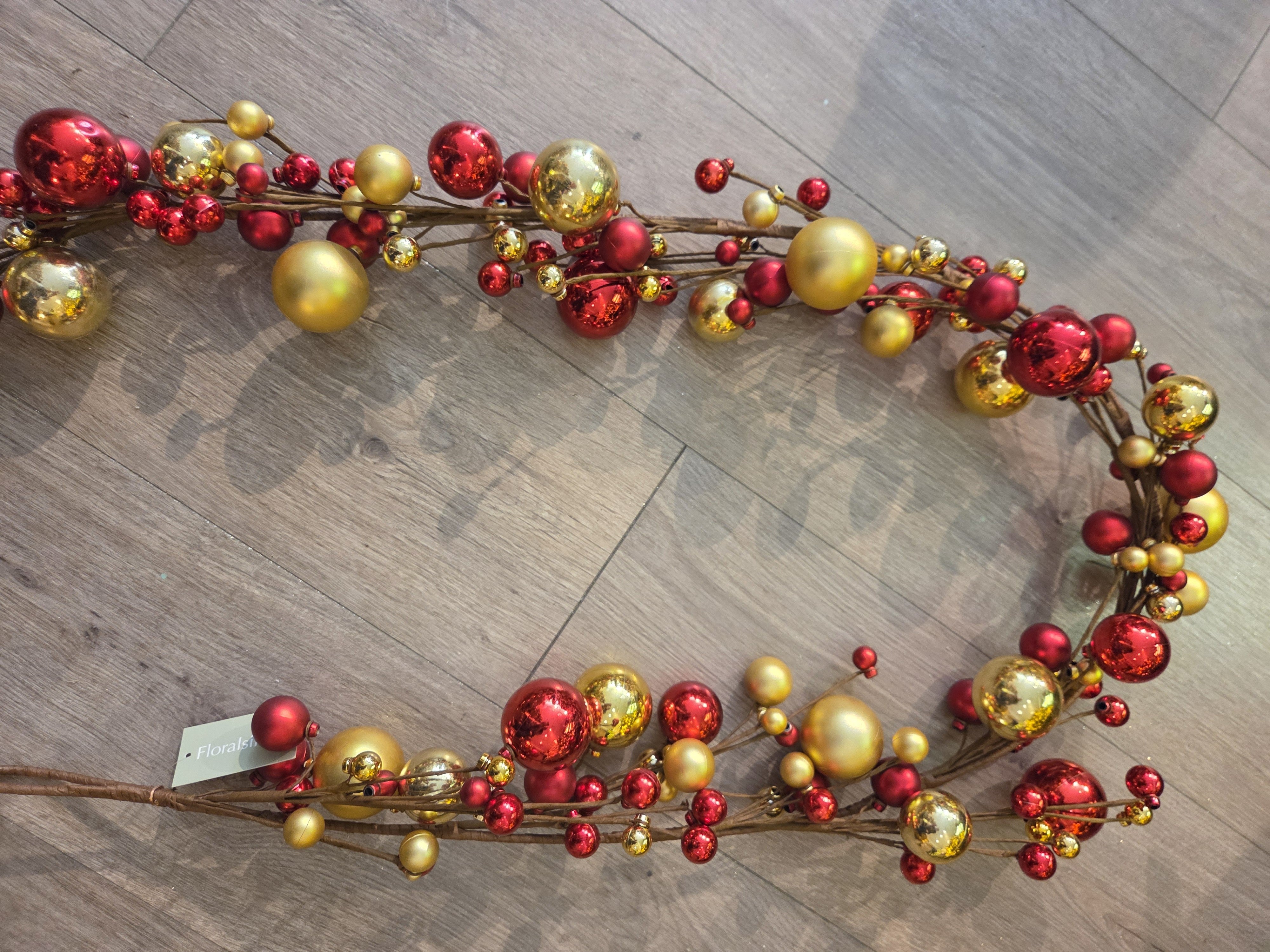 Gold & Red Bauble Garland