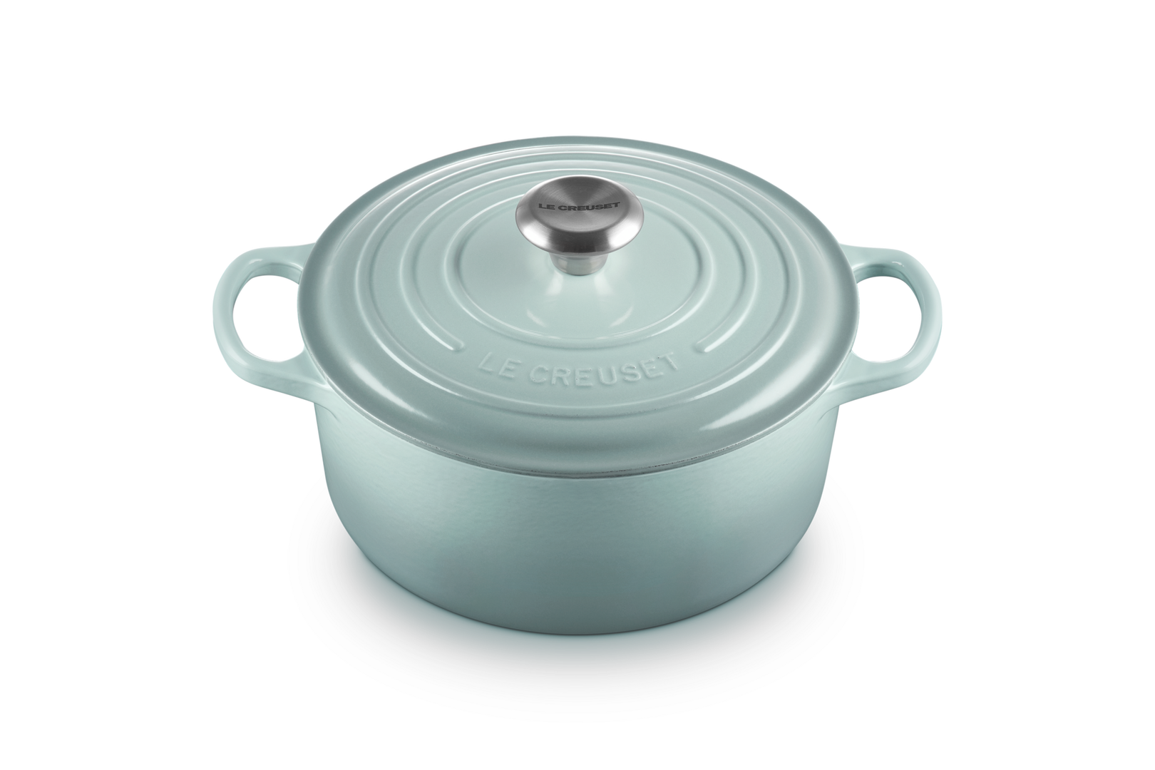 Le Creuset 24cm Cast Iron Round Casserole, Sea Salt