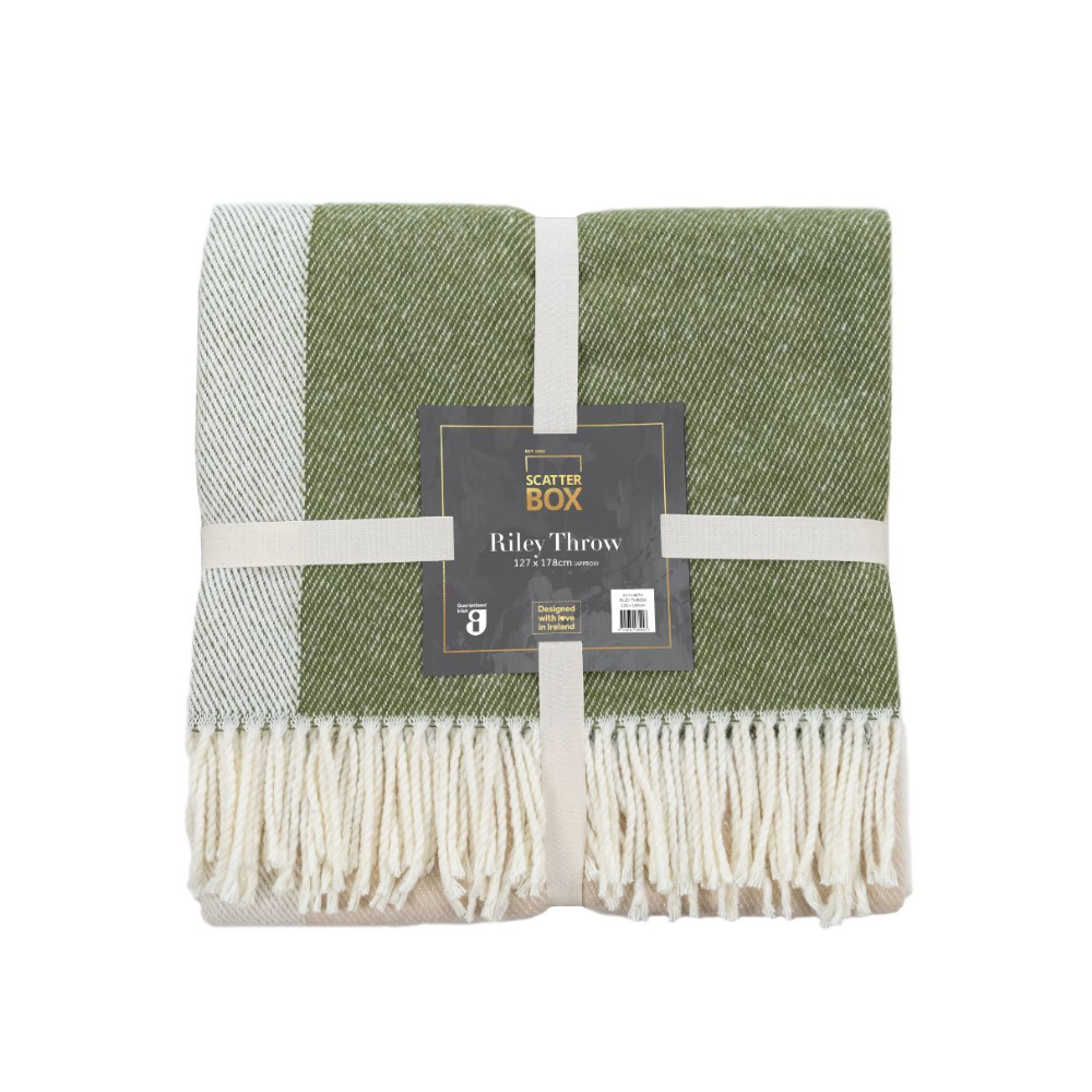 Riley Throw, Green - The Gift & Art Gallery