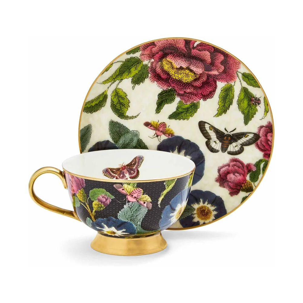 Creatures of Curiosity Floral Coupe Teacup & Saucer