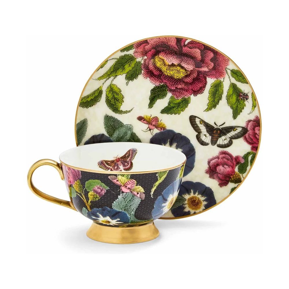 Creatures of Curiosity Floral Coupe Teacup & Saucer - The Gift & Art Gallery