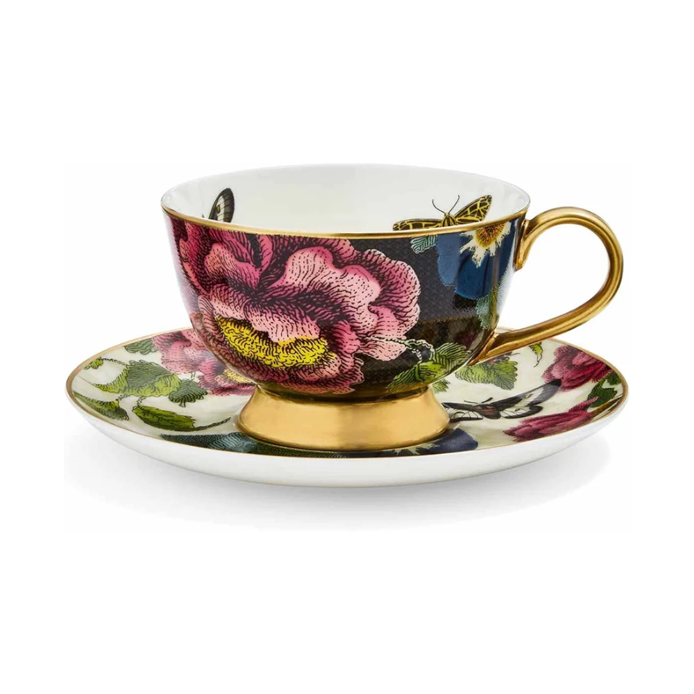 Creatures of Curiosity Floral Coupe Teacup & Saucer