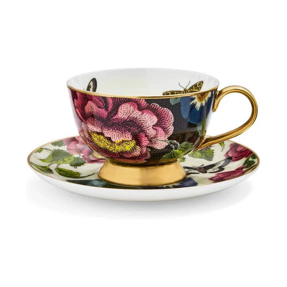Creatures of Curiosity Floral Coupe Teacup & Saucer - The Gift & Art Gallery