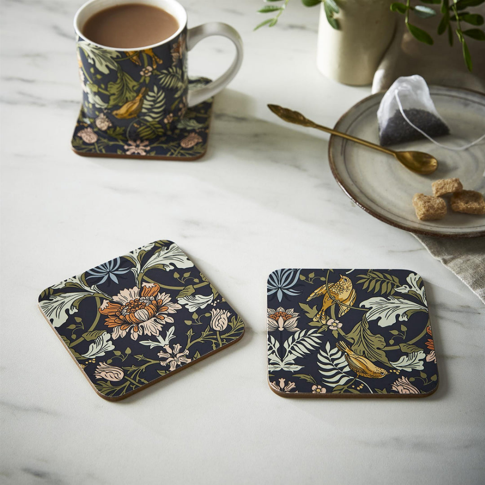 Finch & Flower Cork Coasters, Set of 4