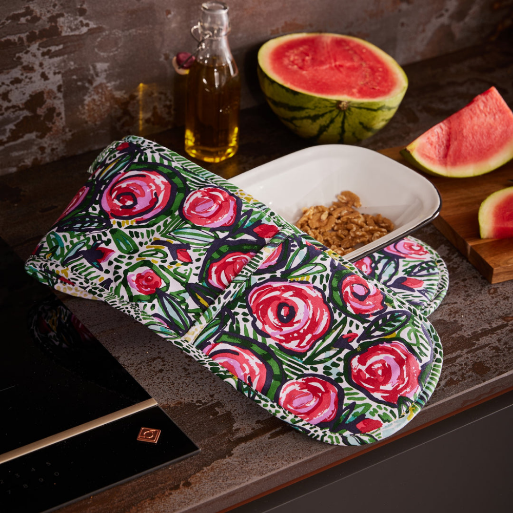Rose Garden Double Oven Glove - The Gift & Art Gallery