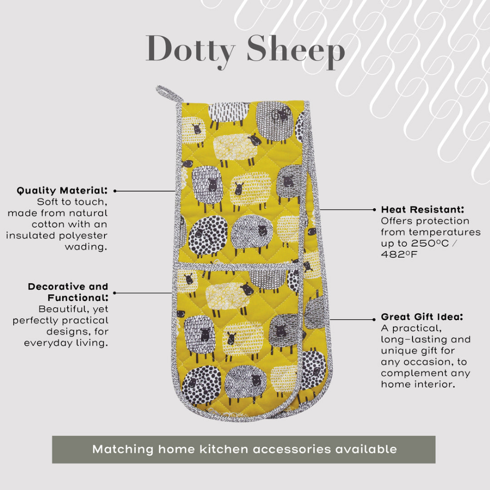 Dotty Sheep Double Oven Glove - The Gift & Art Gallery