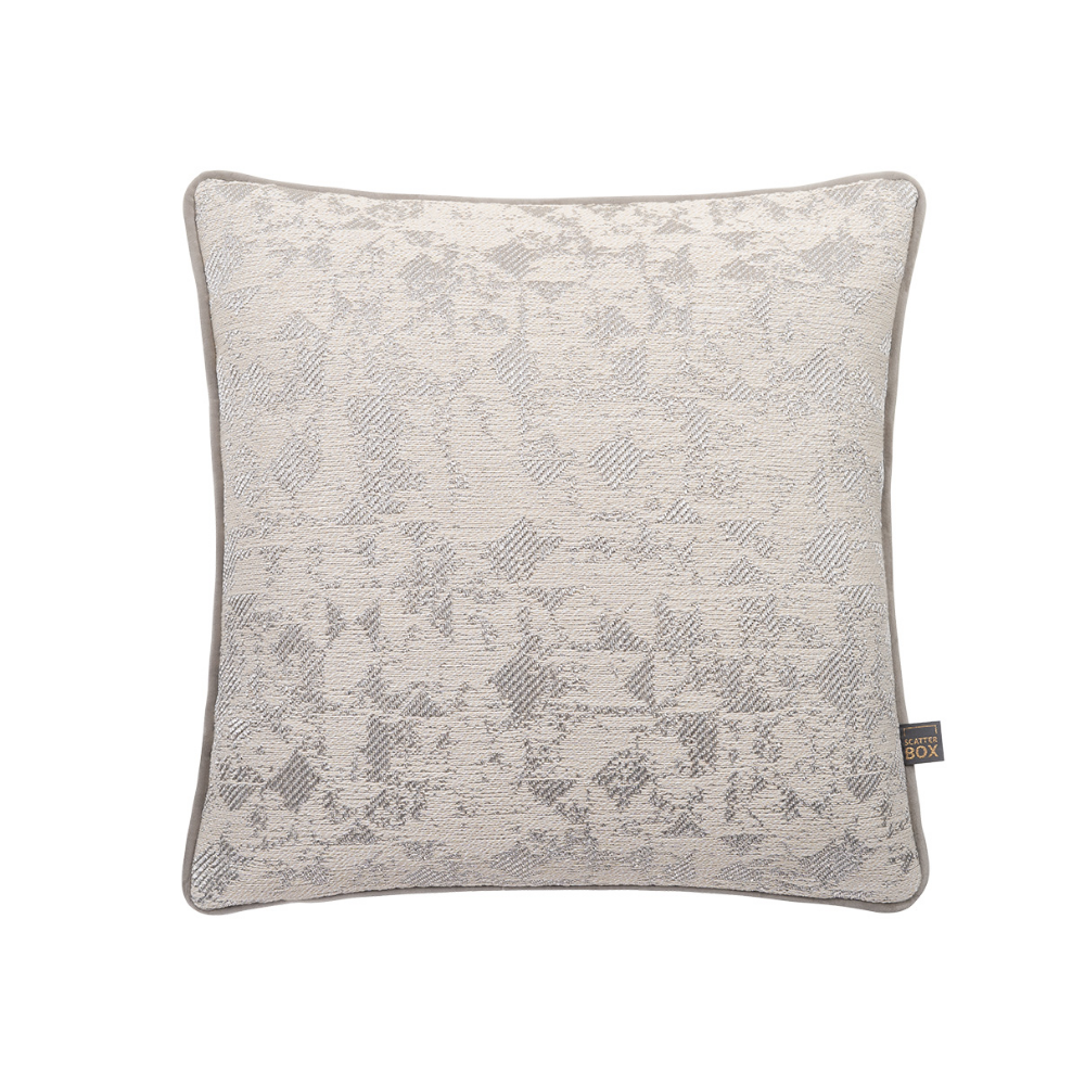 Joni Cushion 43x43, Cream/Silver - The Gift & Art Gallery