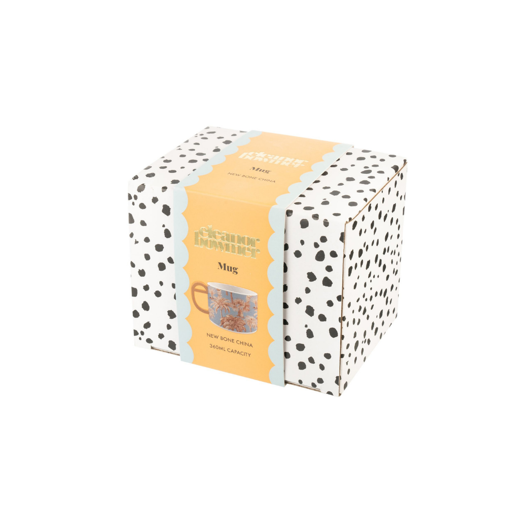 Blue Palm Short Mug - The Gift & Art Gallery