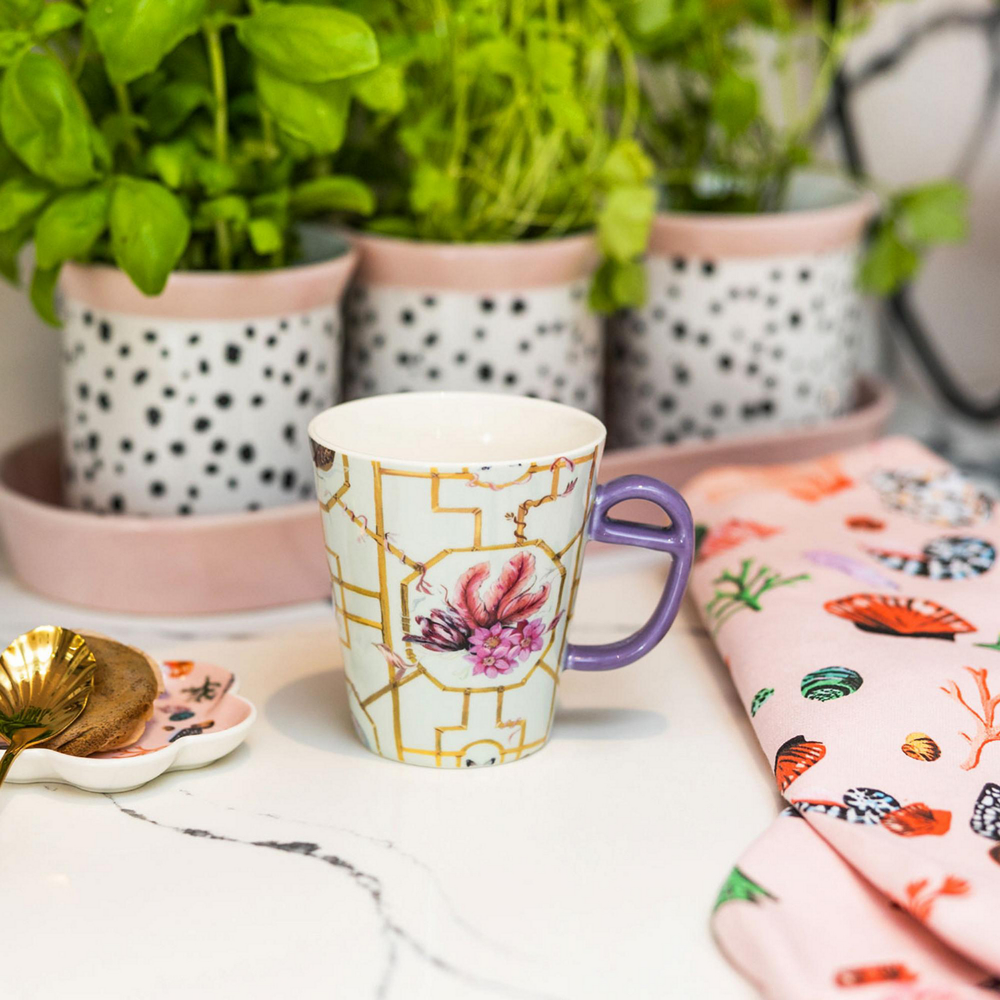 Trellis Print Tall Mug - The Gift & Art Gallery
