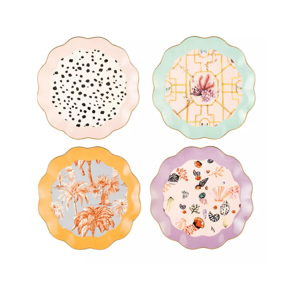 Set of 4 Scalloped Side Plates - The Gift & Art Gallery