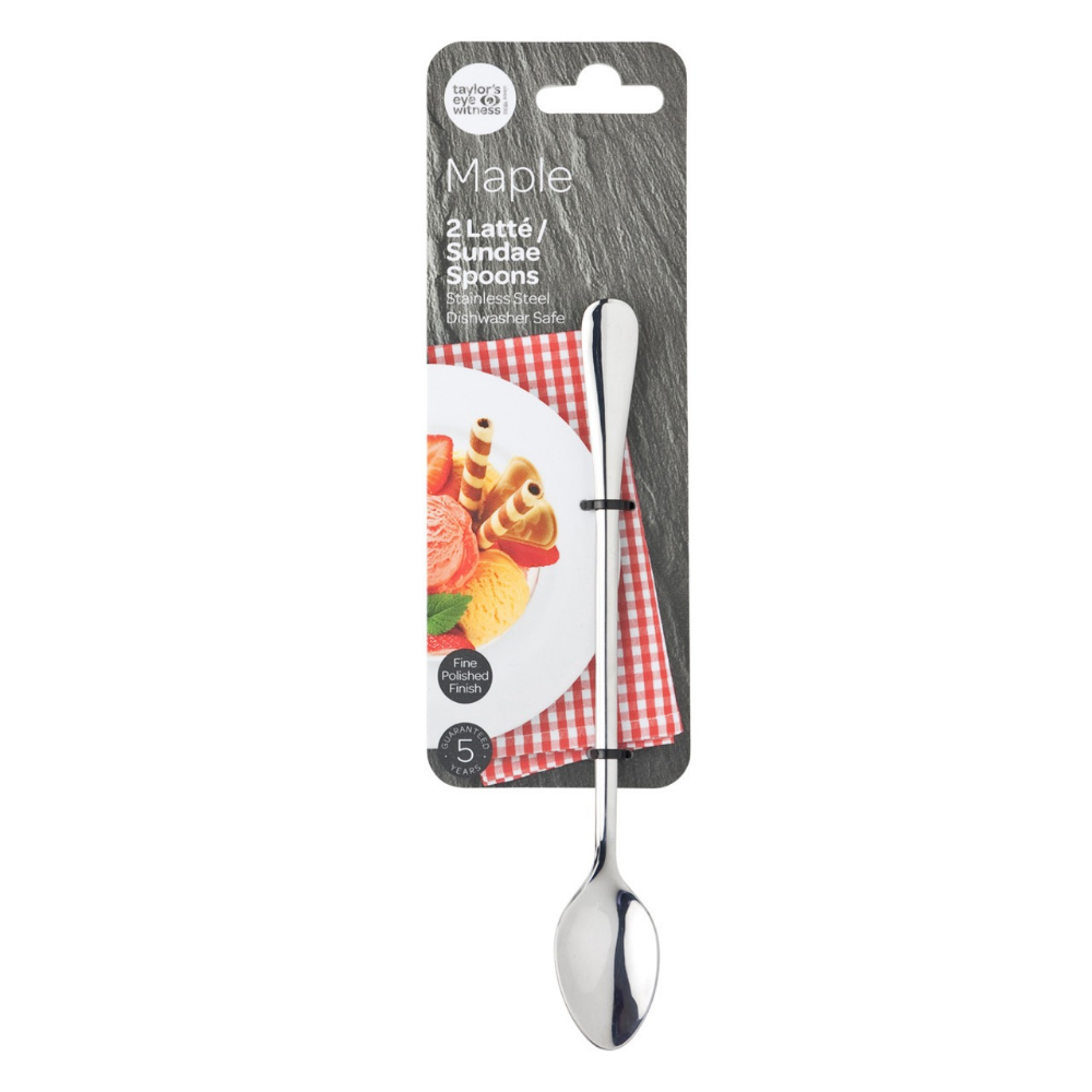 Maple x 2 Latte/ Sundae Spoons - The Gift & Art Gallery