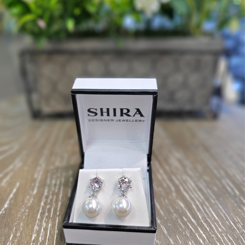Pearl Drop Diamanté Earrings - The Gift & Art Gallery