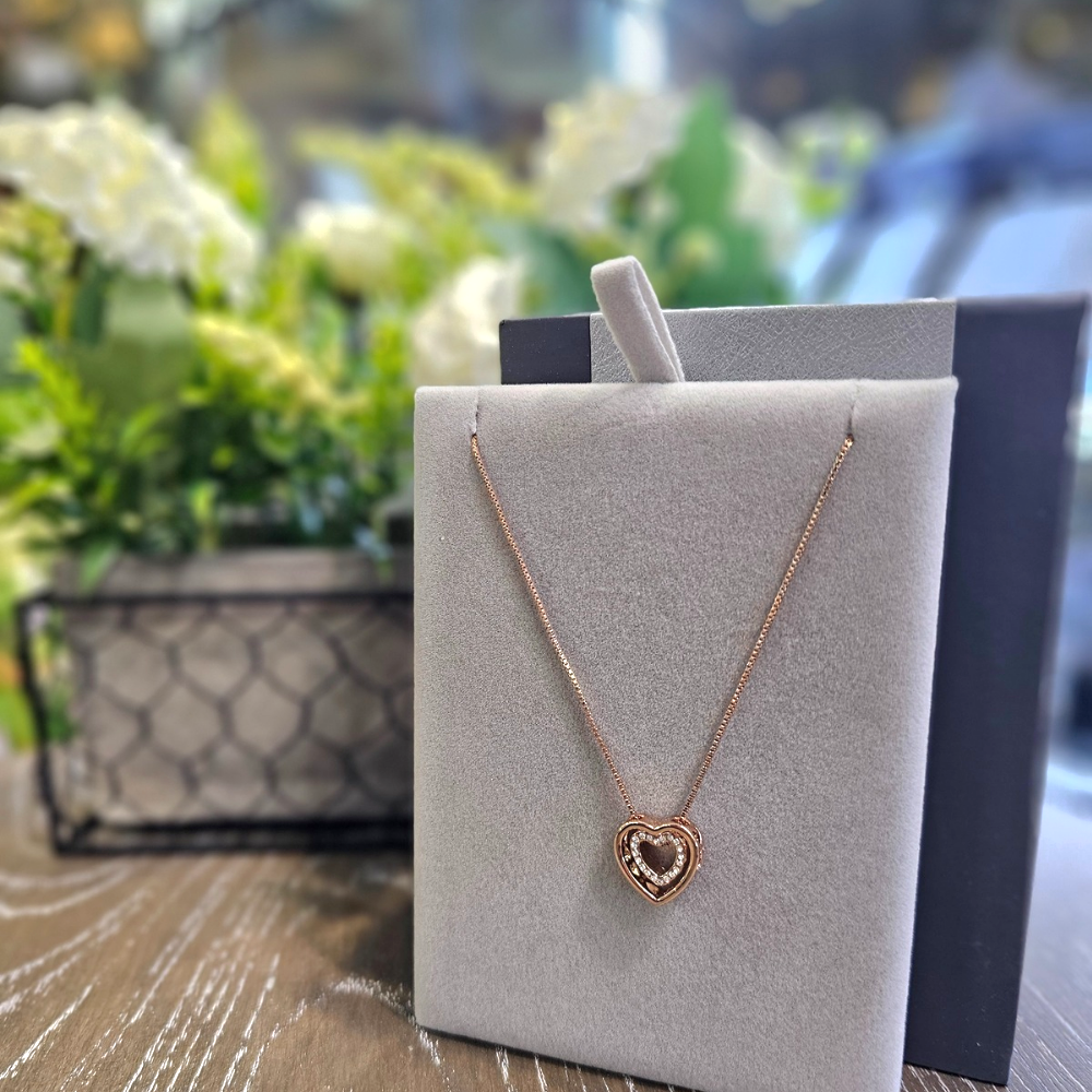 Rosegold Double Heart Necklace - The Gift & Art Gallery