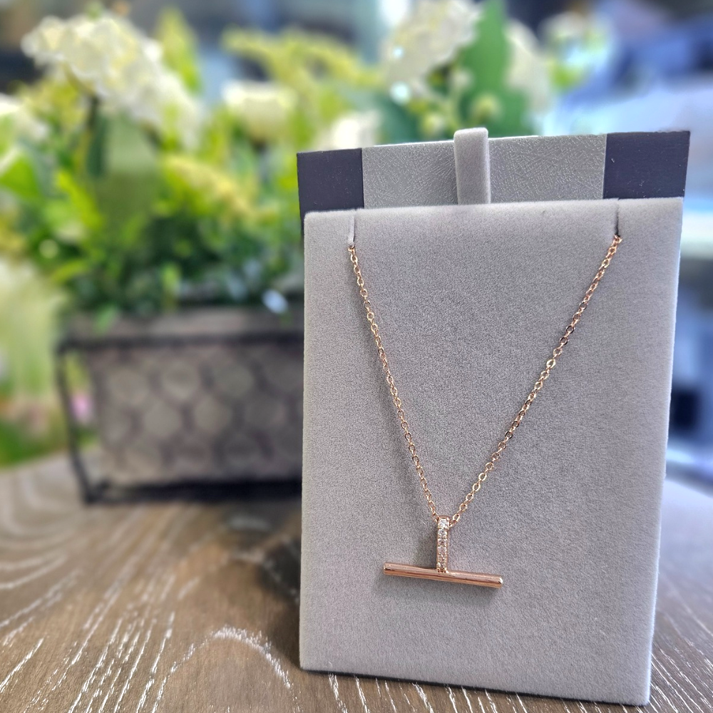 Rosegold T bar Necklace