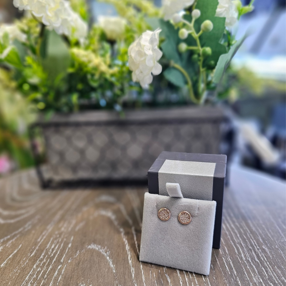 Rosegold Pave Earrings - The Gift & Art Gallery