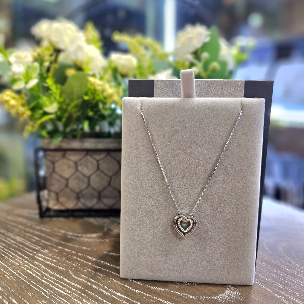 Silver Double Heart Necklace - The Gift & Art Gallery