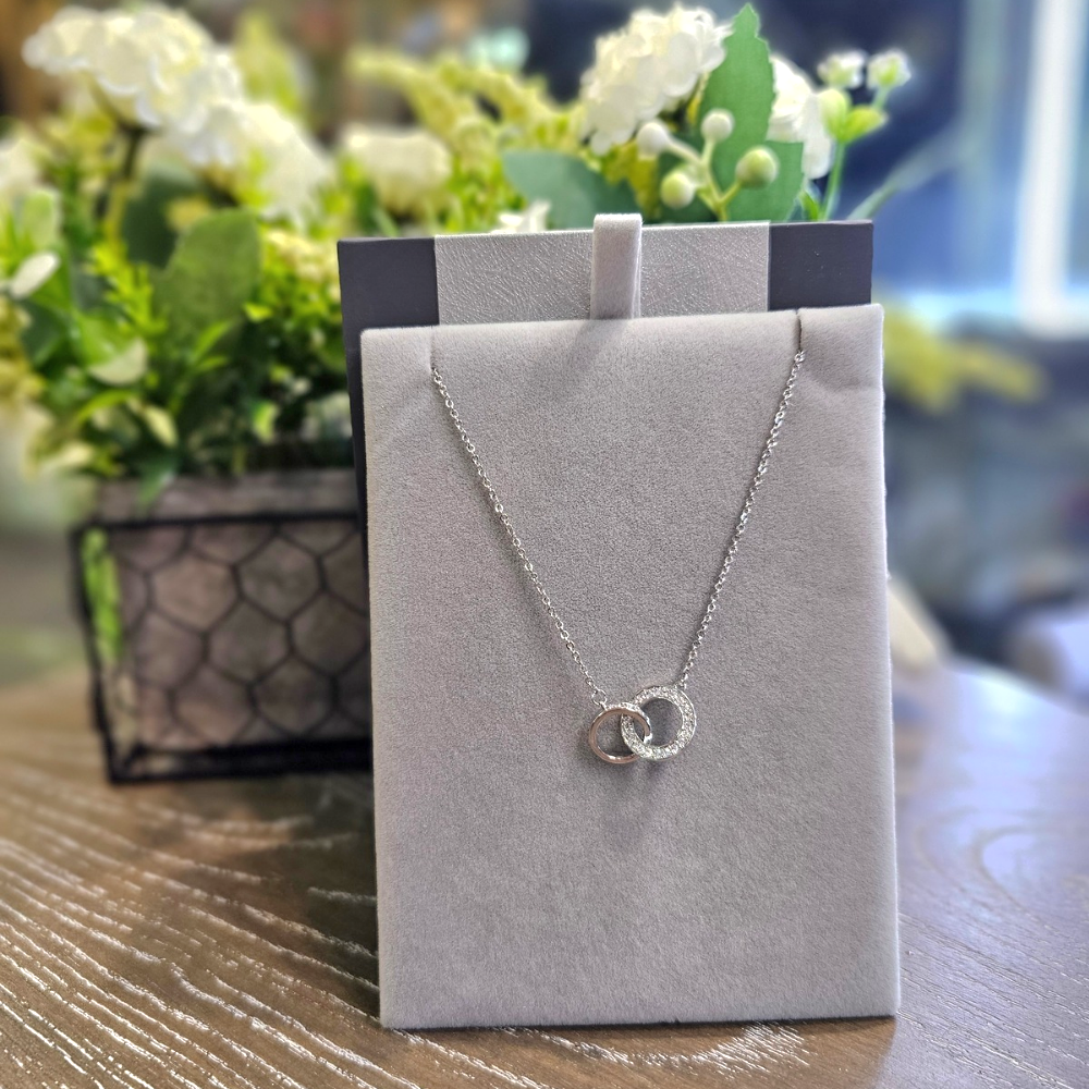 Silver Double Circle Necklace