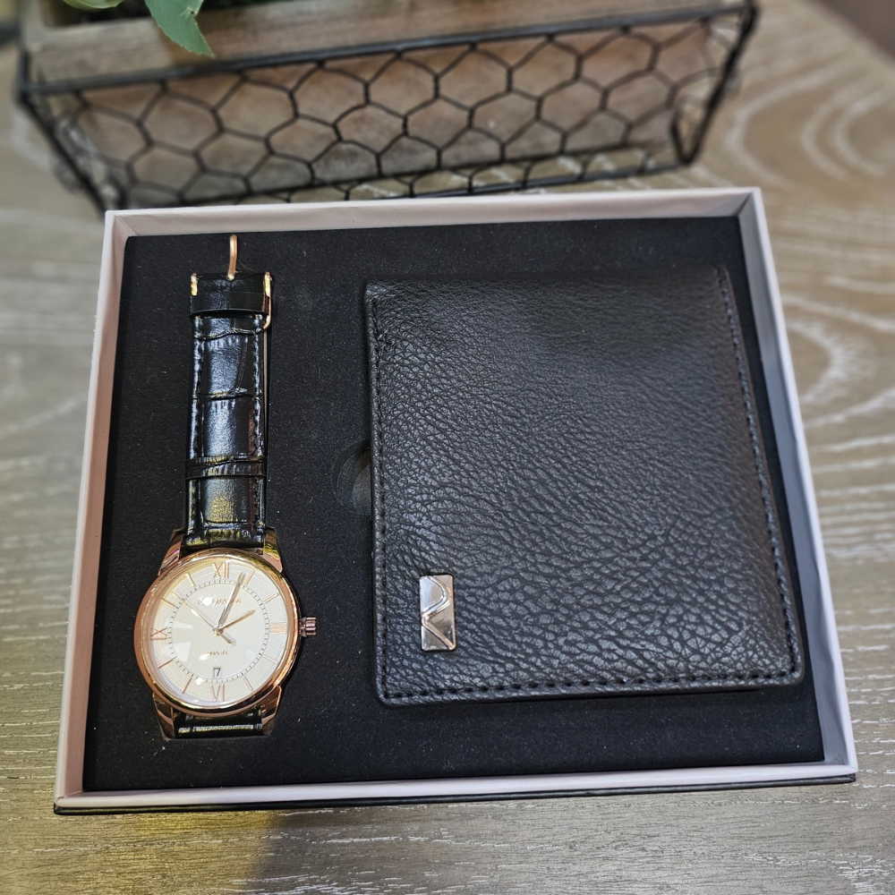 Black Wallet & Watch Set