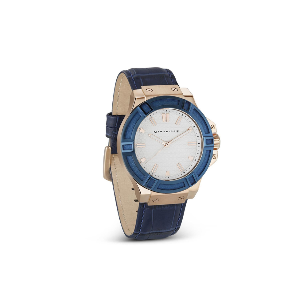 Gents Watch, Blue Leather Strap - The Gift & Art Gallery