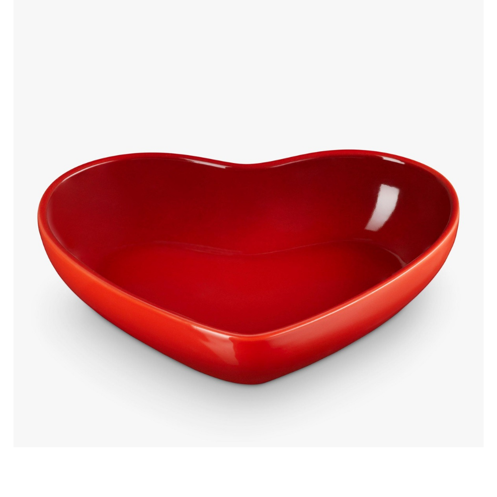 Stoneware 2.9L Heart Serving Bowl, Cerise