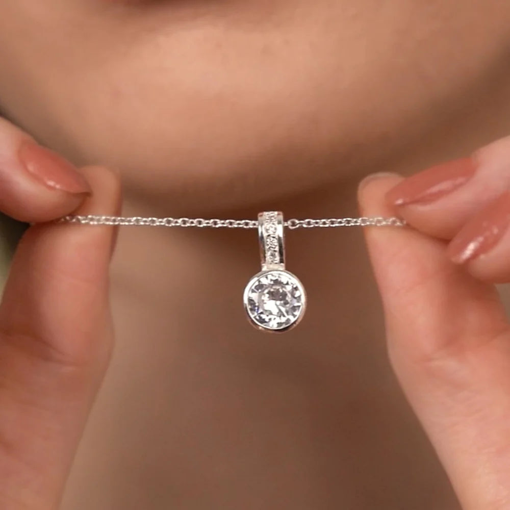 Drop Pendant with Large Clear Stone