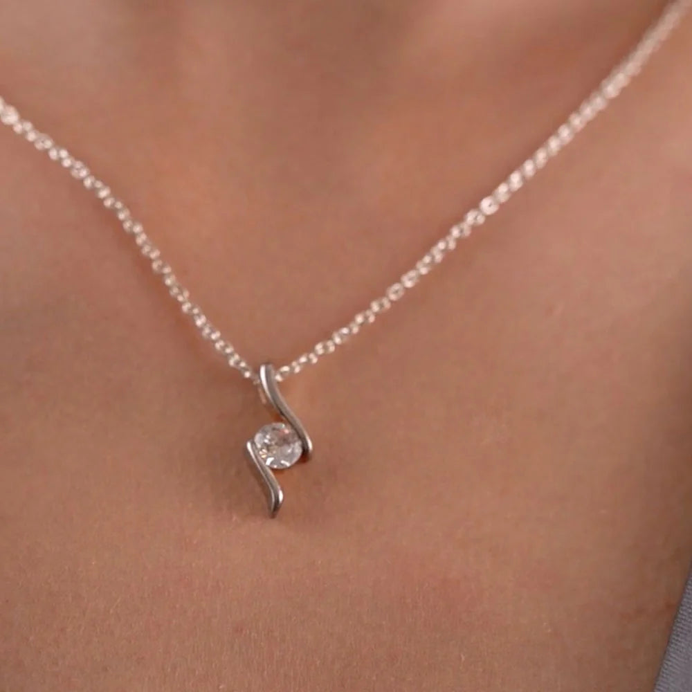 Drop Pendant with Clear Stone