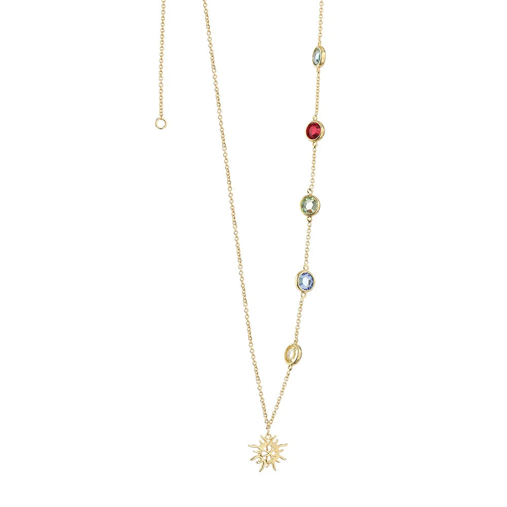 Necklace with Multi Coloured Stones