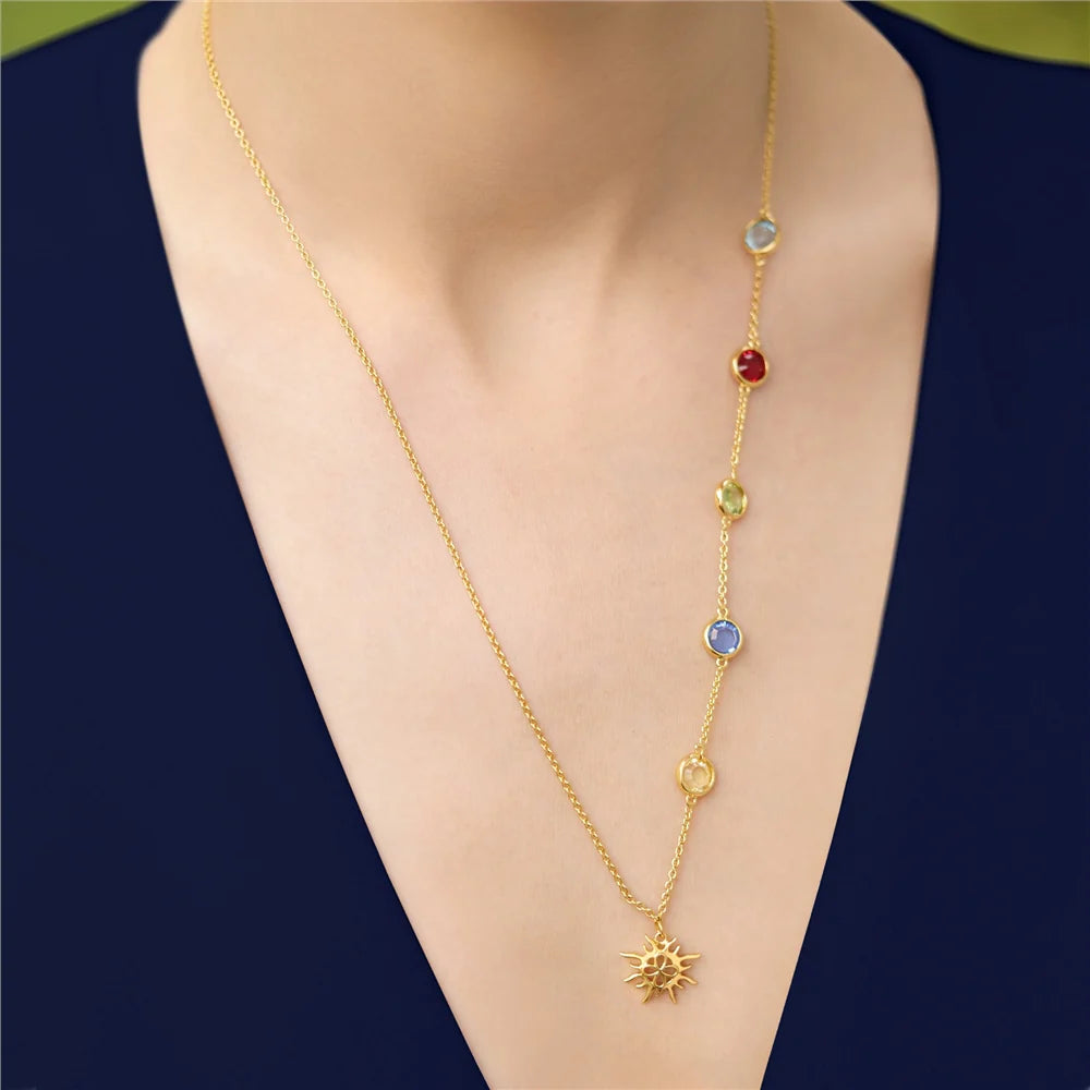 Necklace with Multi Coloured Stones