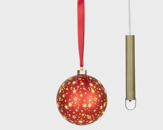 Micro LED Ball Red/Gold Stars 14CM