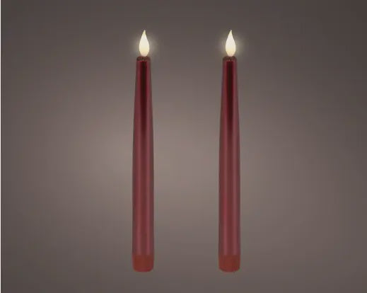 LED Oxblood Taper Candles