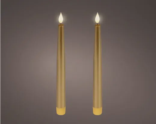 LED Dinner Candle Gold, 24.5cm