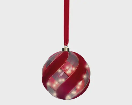 Red Velvet Stripe Micro LED Ball
