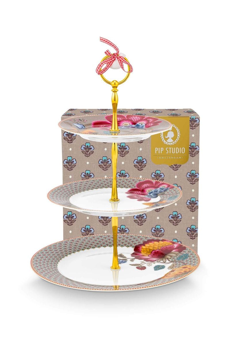 Cake Stand 3/Layers Blooming Tales Fantasy Khaki