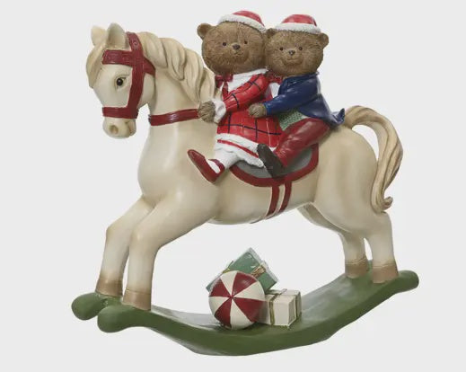 Bears on Rocking Horse H:33.5CM