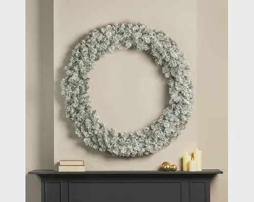 Snowy Gullion Wreath, 120cm