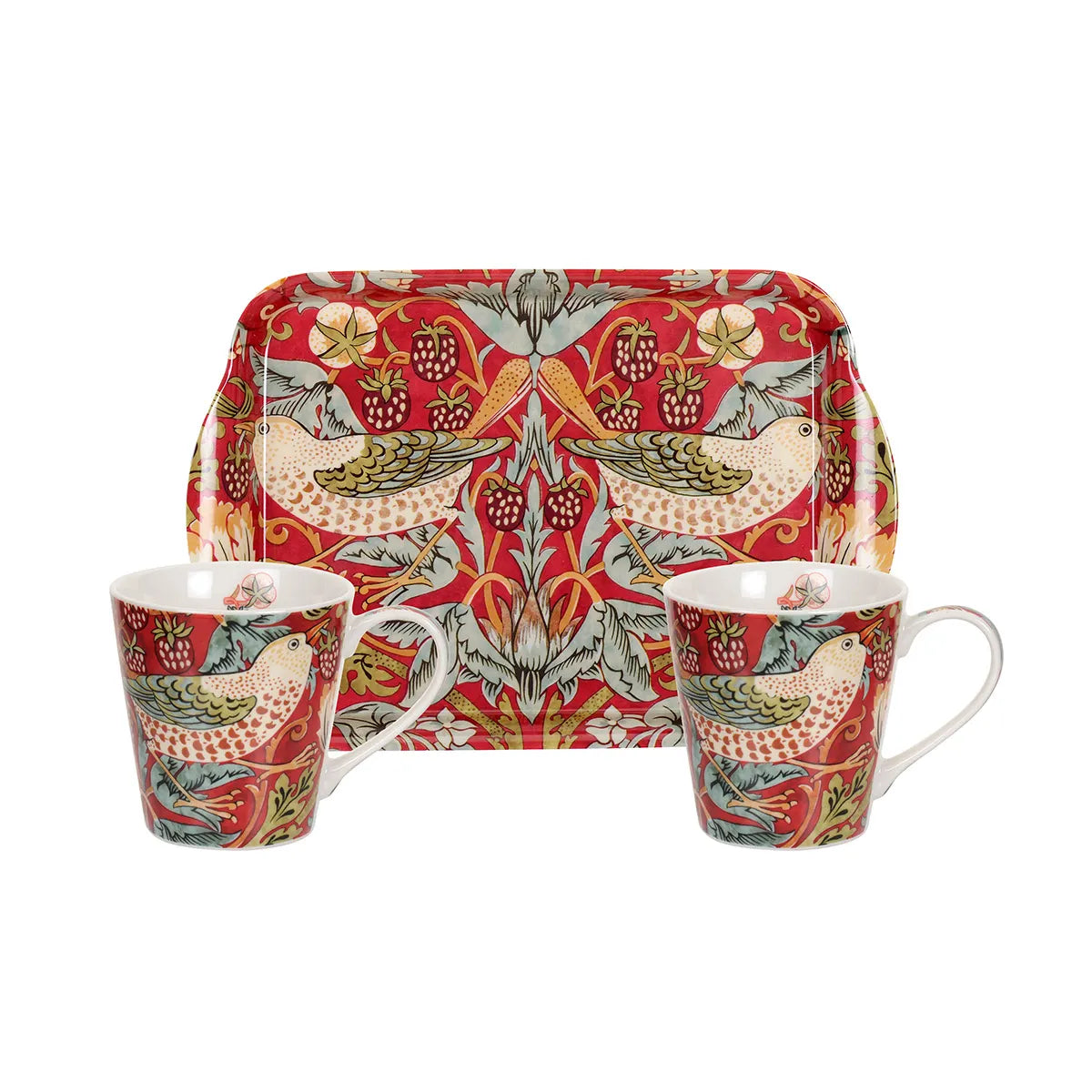 Strawberry Thief Mug & Tray, Red