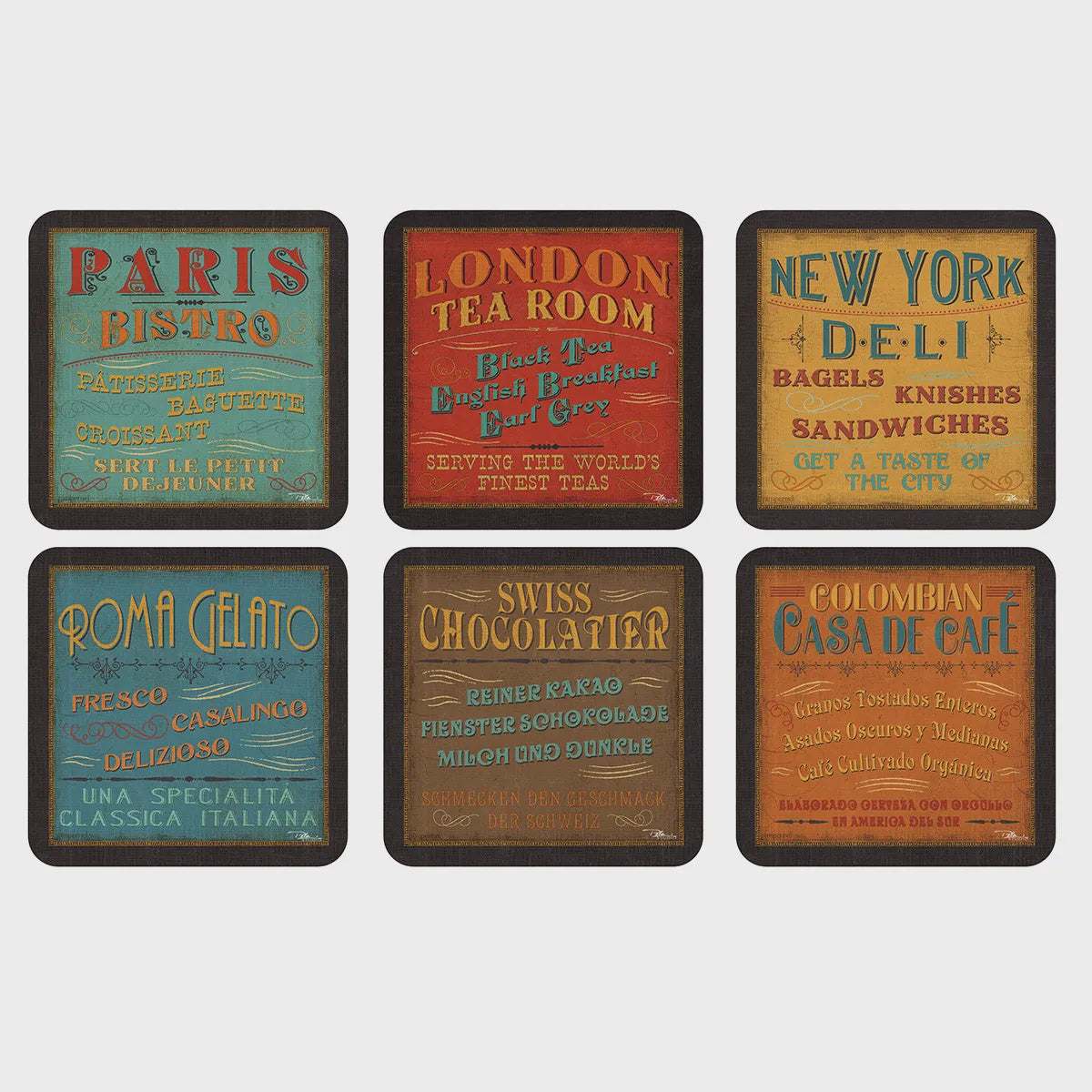 Lunchtime Coasters - Set of 6