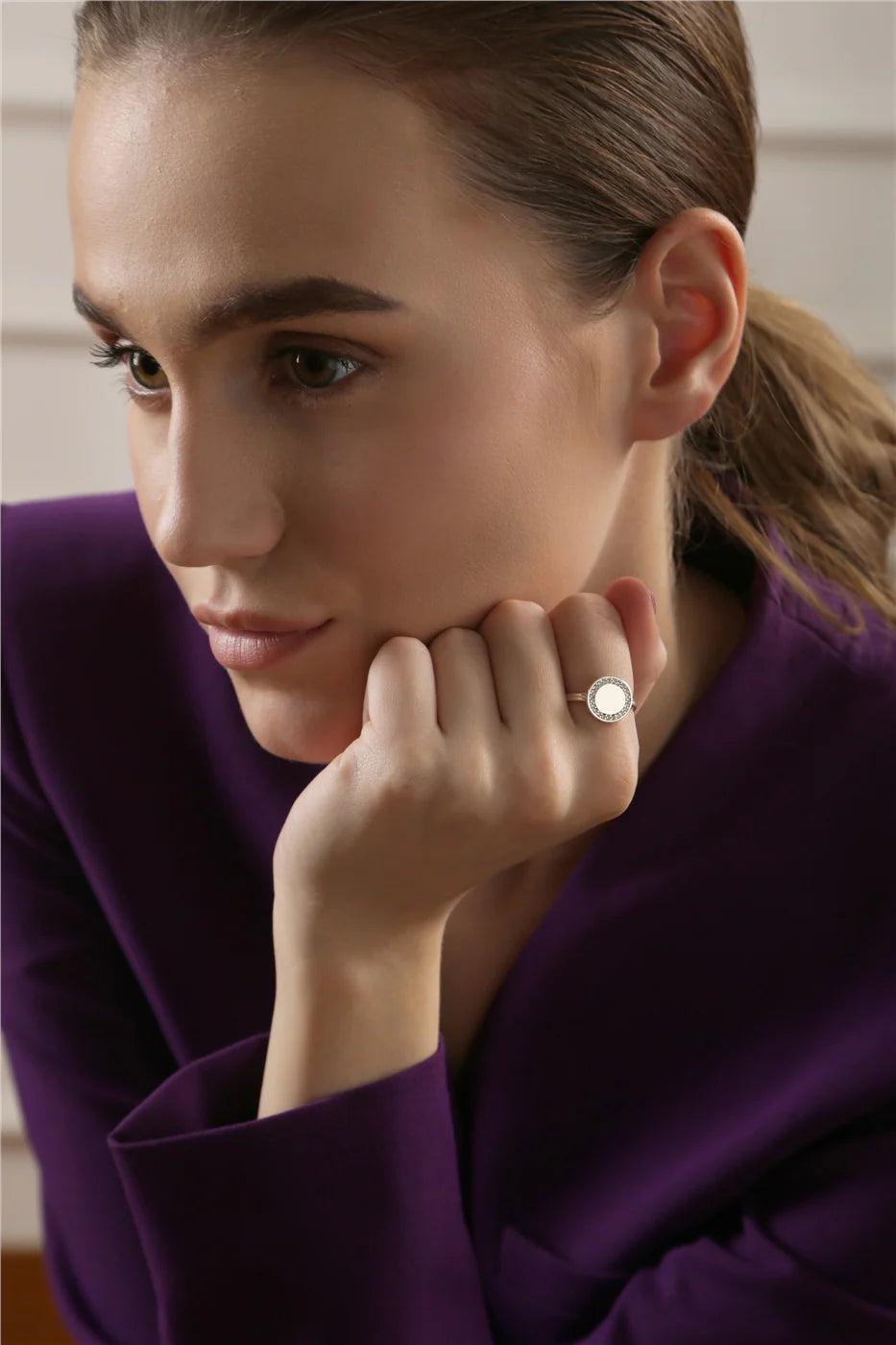 Circular Ring with Clear Stones