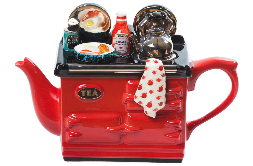 Large Red English Breakfast AGA Style Teapot