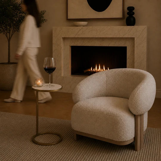 Oscar Round Side Table, White